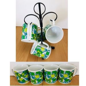 NWT Takahashi Japan Mid Century Tulip Coffee Mugs